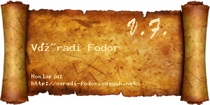 Váradi Fodor névjegykártya