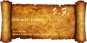 Váradi Fodor névjegykártya