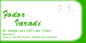 fodor varadi business card